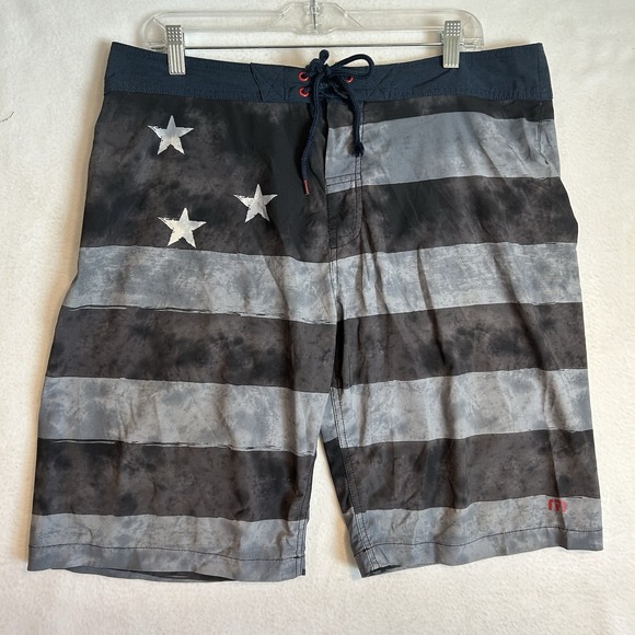 Travis Mathew Men's Board Shorts Trunks Athletics 10" Inseam Stars Gray Size 36 - Picture 1 of 16